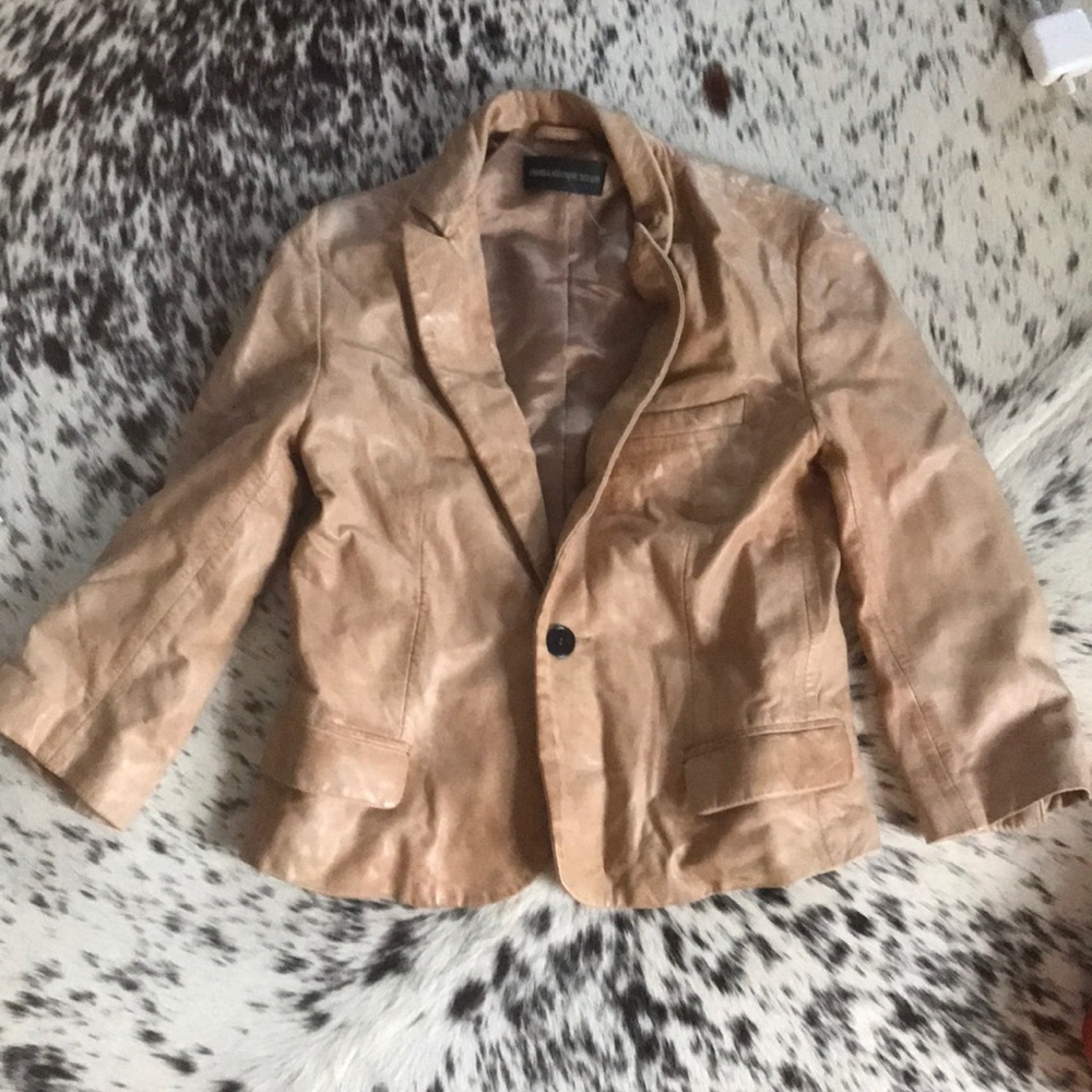 Zadig et voltaire beige leather jacket